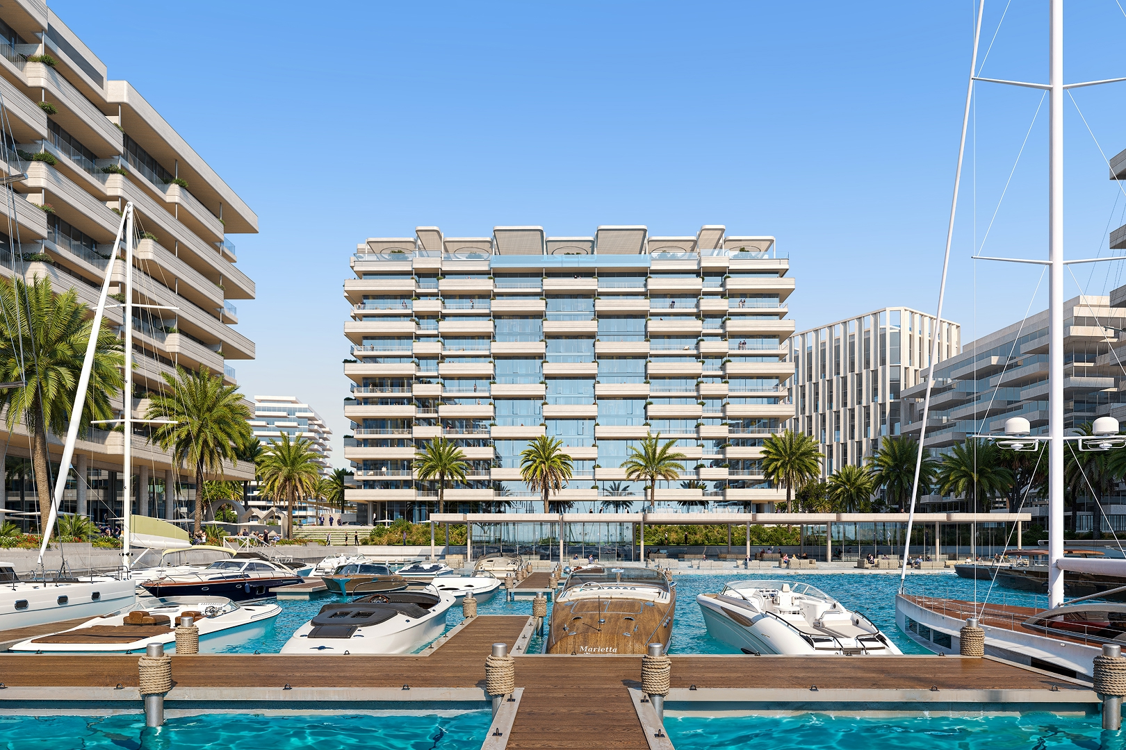 Luluat Marina waterfront view Marina District Abu Dhabi